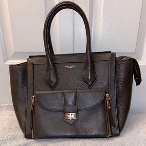 Henri Bendel Chocolate Brown Shoulder Bag with Clutch